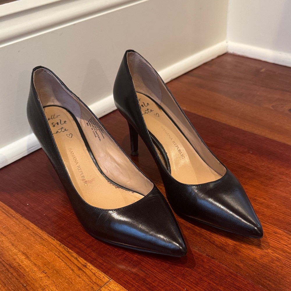 Banana Republic Black Leather Heels